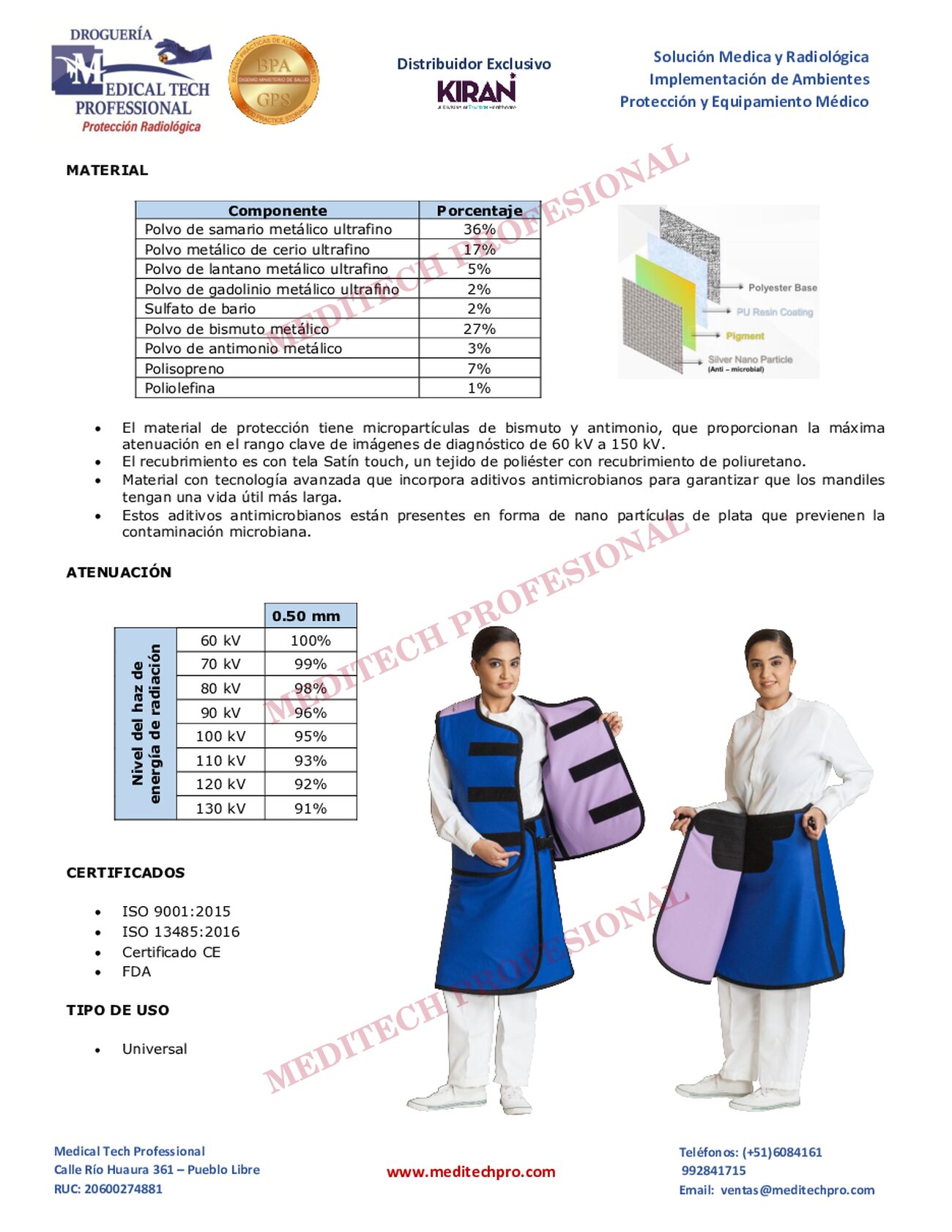 Ficha técnica de Chaleco y falda zero lead air completa, página 2