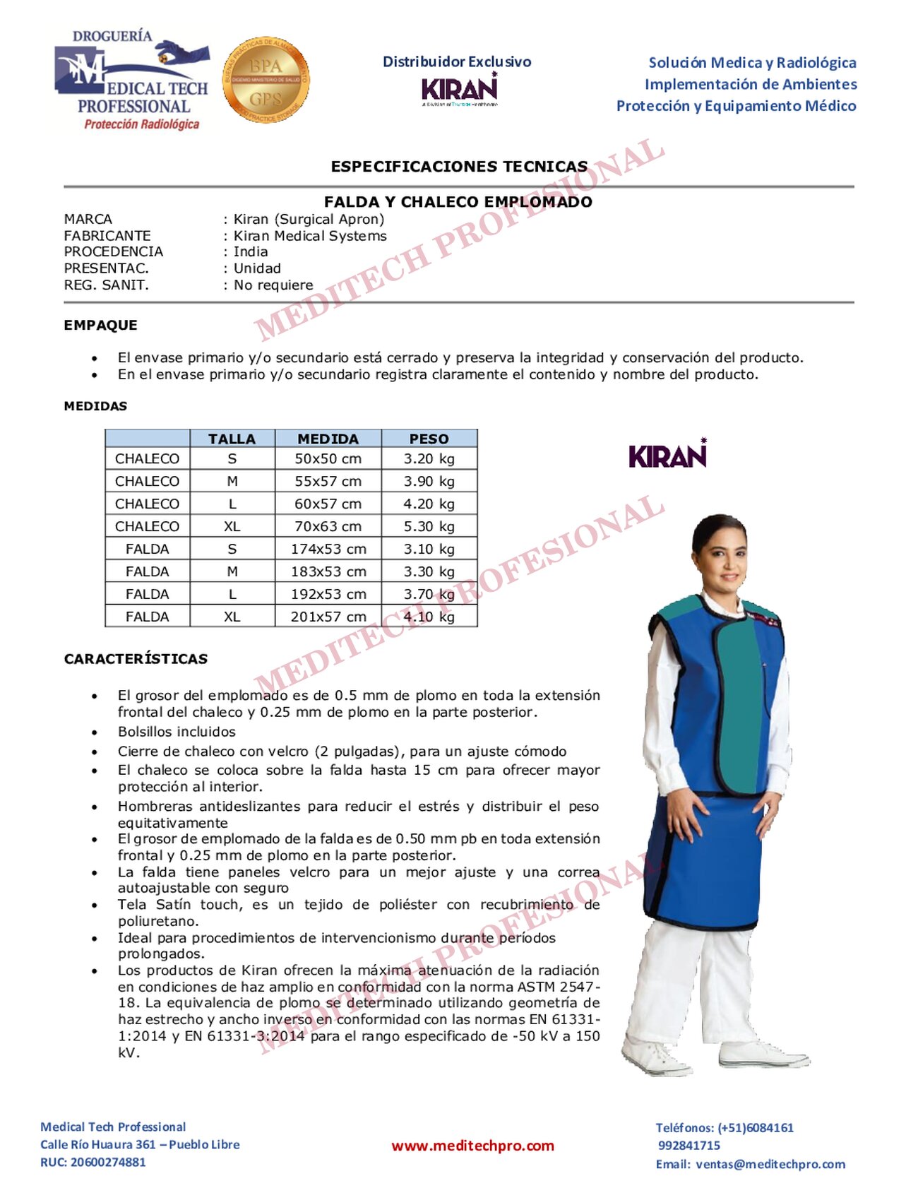 Ficha técnica de Chaleco y falda completa, página 1