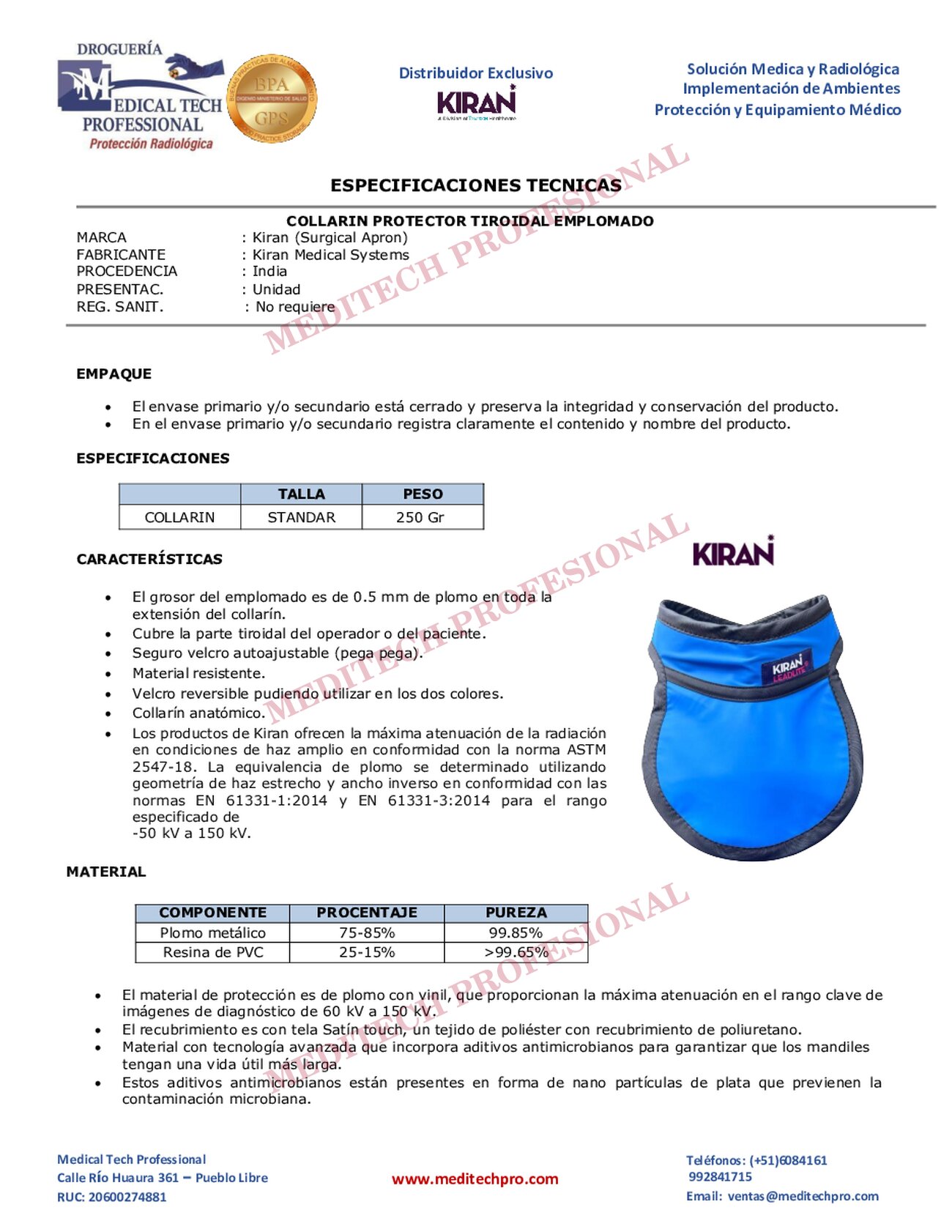Ficha técnica de Collarin emplomado, página 1