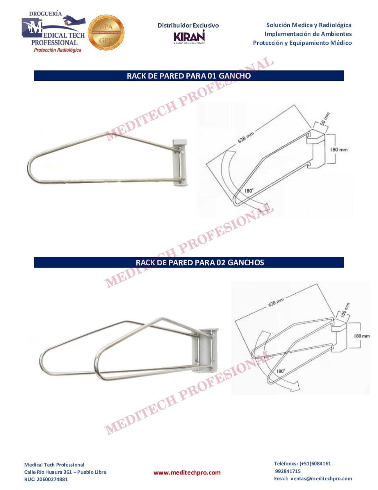 Ficha técnica de Rack fijo de pared con perchas, página 2